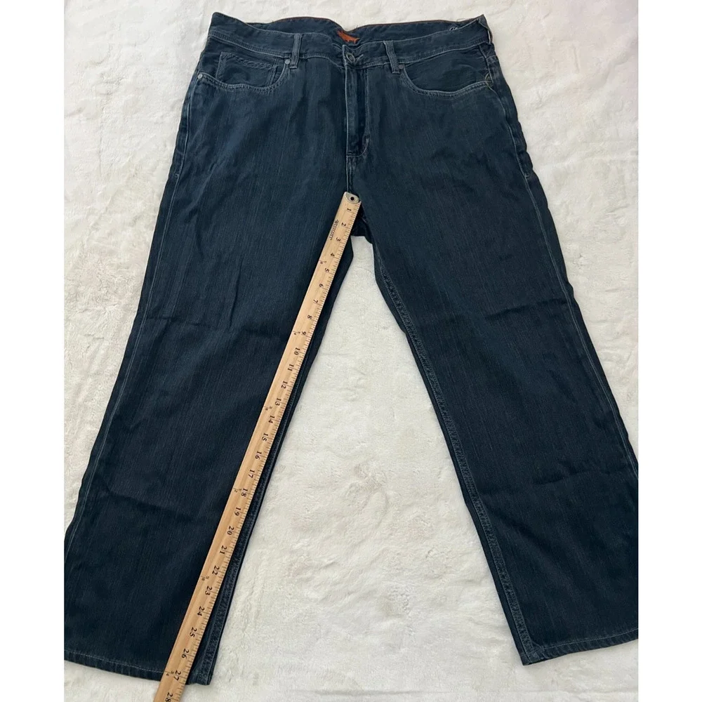 Tommy Bahama Relaxed Mens Jeans 38x27 Dark Wash Blue Stretch Straight Leg Denim